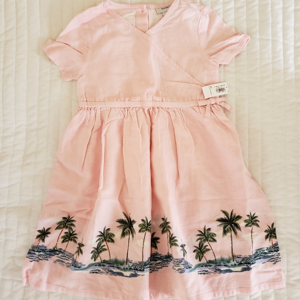 5T NWT Old Navy pink palm tree dress